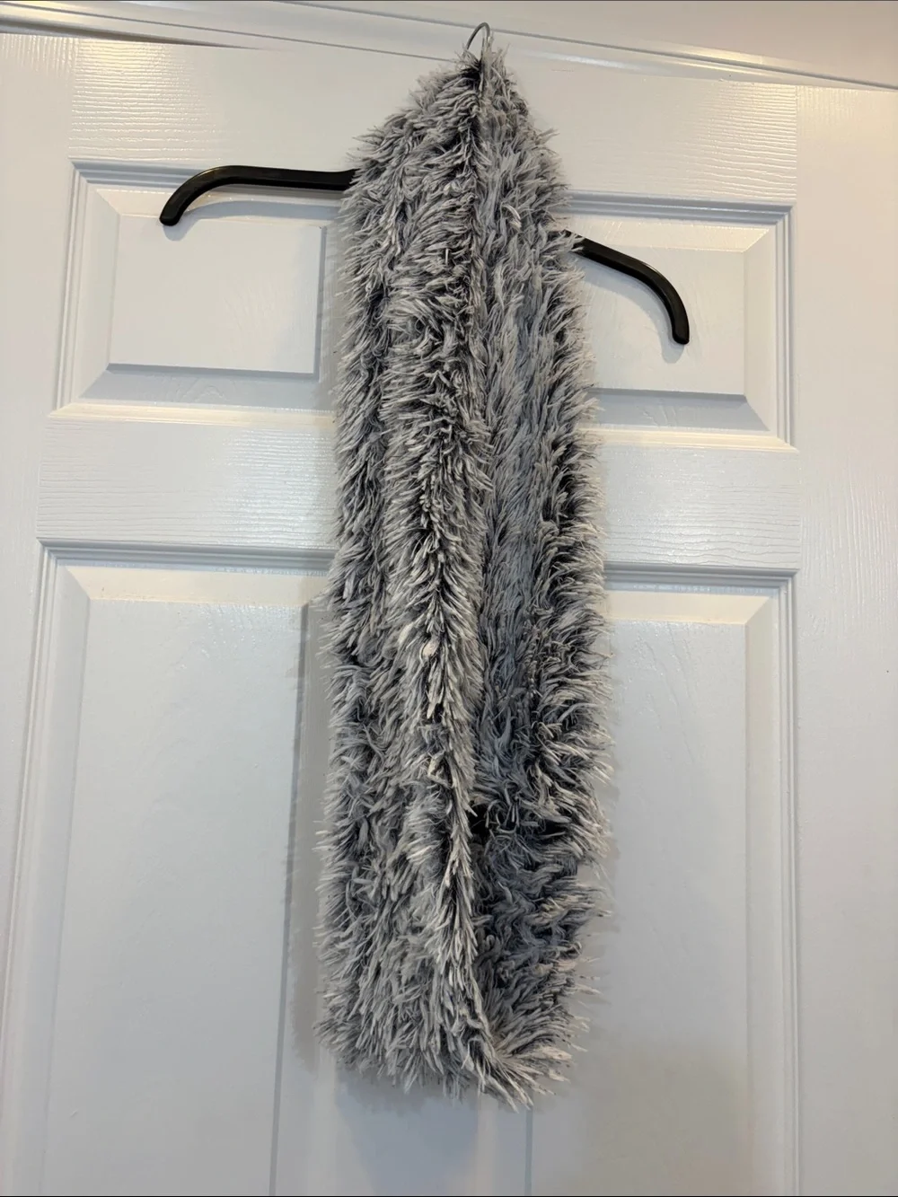 Plush Faux Fur Gray Scarf - Home Accents
